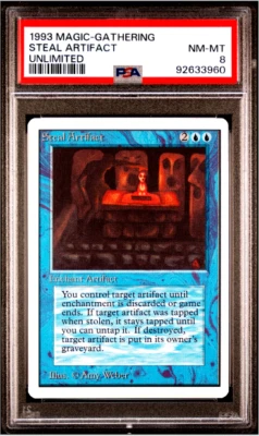 1993 MTG Magic the Gathering Unlimited Steal Artifact PSA 8 Near-Mint POP 4 - Image 1 of 3