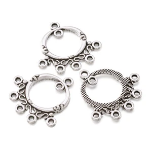20 Stck. Tibetische Legierung Hohl Ring Kronleuchter 1/1/5 Schleife Antik Silber Glieder 26 mm - Bild 1 von 9