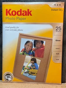 Kodak Photo Paper Gloss Instant Dry Inkjet 25 Sheets 8.5" x 11" 2006 NOS - Picture 1 of 7