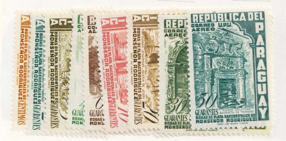 Paraguay Sc# 491-7 1955, C225-32. Juego definitivo de franqueo y correo aéreo. MNH Cv$11 Foto 1 de 1