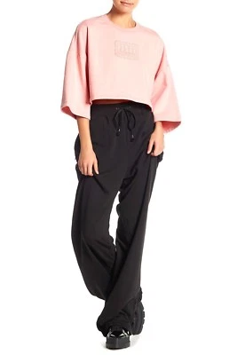 Pantalones deportivos PUMA x FENTY Rihanna negros de vellón cintura alta ancha con cordón M 8/10 Foto 1 de 4