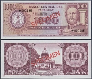 PARAGUAY P201b* SPECIMEN* 1000 GUARANÍES* ND 1952* UNC GEM* USA SELLER - Picture 1 of 1