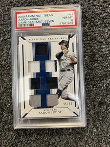 2019 Tesori Nazionali Aaron Judge 95/99 sette reliquie MVP! PSA 8 Yankees - Foto 1 di 1