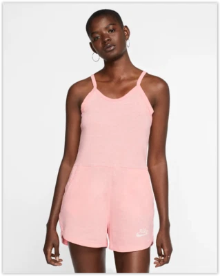 NWT Nike Sportswear NSW Gym Vintage Pink Romper, Bleached Coral CJ1863-697, M - Image 1 of 4