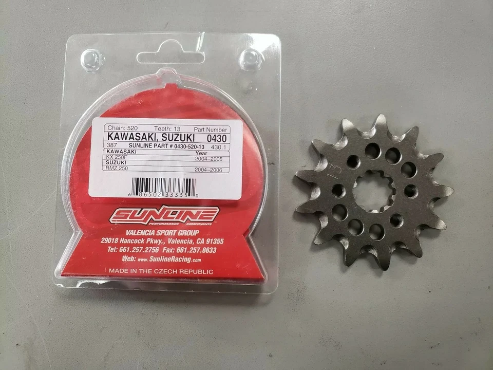 13 Tooth Front Sprocket 2004-2005 Suzuki RMZ250/Kawasaki KX250F Sunline SL1#0430 - Image 1 of 1