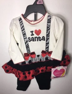 Leggings Camisa Tutú Roja Navidad Negra Talla 6-9 Meses 2 Piezas Bebé Youngland - Imagen 1 de 1