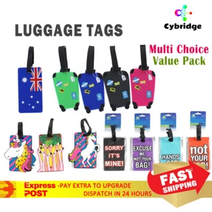 Up-4Pcs Travel Luggage Tags with Address ID Label For Suitcase Bags with Name ID - Picture 1 of 18