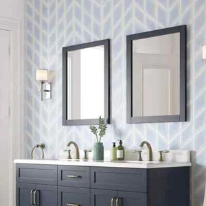 Lincoln 22 in. W x 30 in. H Rectangular Framed Wall Mount Bathroom Vanity Mirror - Picture 1 of 1