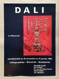 Salvador Dalì, manifesto originale firmato, affiche, locandina,mostra di Parigi - Imagen 1 de 9