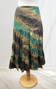 Tie Dye Sequin Beaded Midi Skirt Vintage 90s Fairy Grunge Y2K Boho Hippie Artsy - Picture 1 of 4