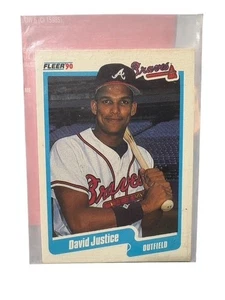 David Justice Braves 1990 Fleer #588 Baseball Card Outfield - Picture 1 of 2
