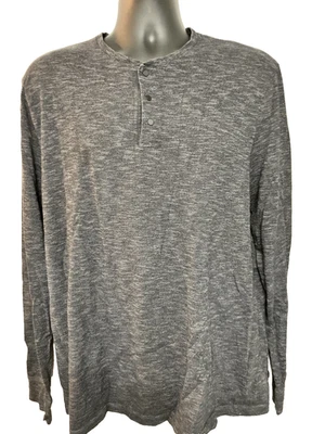 Marc Anthony Mens XXL slim fit Long Sleeve Dark Grey Button Collarless Shirt - Image 1 of 4