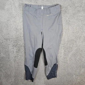 Edle Reithose Damen 2XL grau Reithose Knieaufnäher Steigbügelhose - Bild 1 von 11