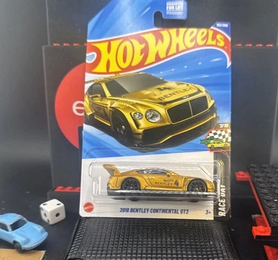 Hot Wheels 2018 Bentley Continental GT3 Race Day Series dourado 162/250 - Imagem 1 de 3