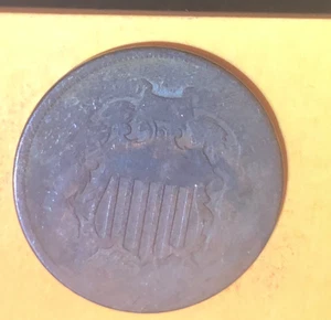 Zwei Cent Stück - USA TYPMÜNZE BÜRGERKRIEGSZEIT! Datum getragen - Bild 1 von 2