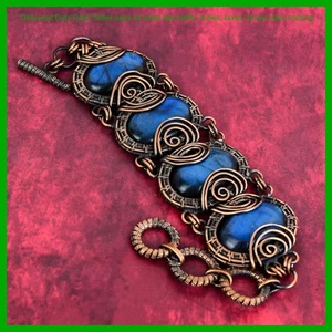 Weihnachtsangebot Kupfer Labradorit Stein Draht umwickelt Kette Hochzeit Geschenk Armband - Bild 1 von 6