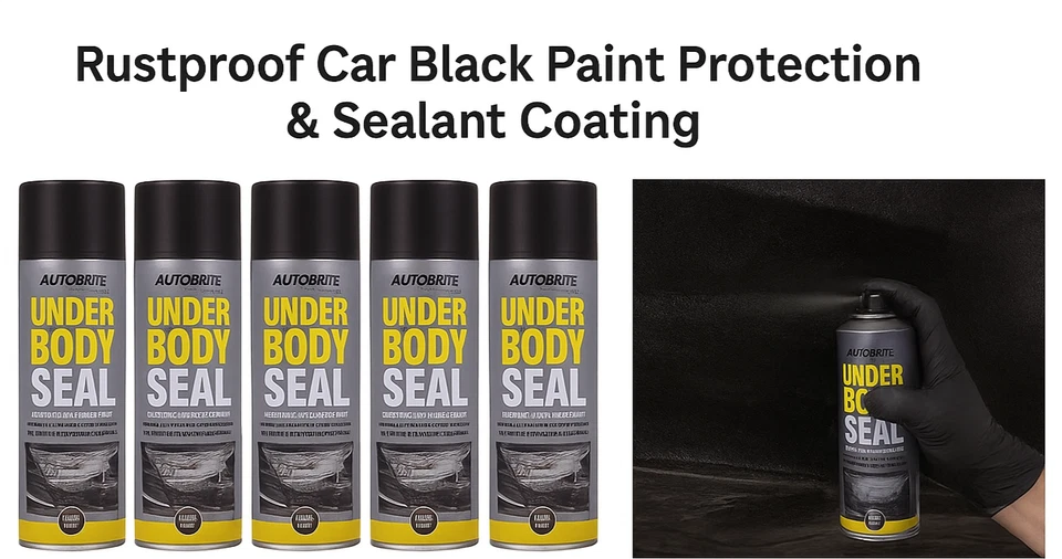 CAR PRIDE 5 X 400ml Black Underbody Seal Spray – Anti Rust Car Protection Paint Coating