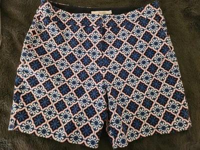 Boden Chino Shorts Womens US Size 6 Button Hook Closure Blue Design - Image 1 of 4