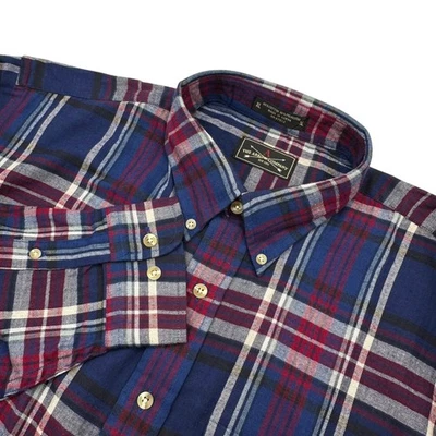 The Arrow Company Mens Size XL Navy Blue Plaid Flannel Long Sleeve Shirt NWT - Image 1 of 4