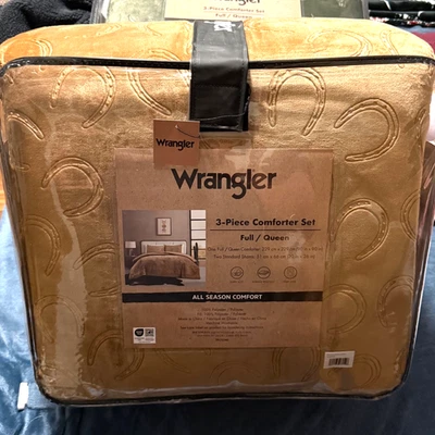 Conjunto de edredom de pelúcia viral Wrangler completo/queen bronzeado/ouro ferradura - Imagem 1 de 4