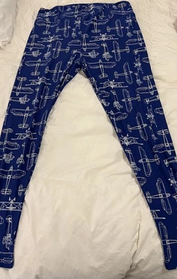 Leggings Lularoe Azul Avión Talla Única Ver Medidas  Foto 1 de 4