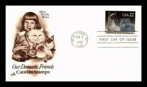 DR JIM STAMPS US COVER DOMESTIC CATS SIAMESE AND EXOTIC SHORTHAIR FDC ARTCRAFT - Picture 1 of 2