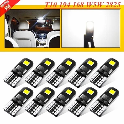 T10 LED License Plate Light Bulb 6000K 240LM Super Bright White 168 2825 194 W5W Foto 1 de 4