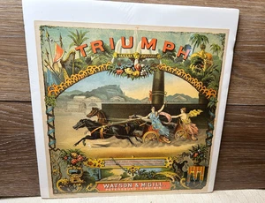 TRIUMPH Tobacco Caddy Crate Label  Watson & McGIll w/Registration Marks SCARCE! - Picture 1 of 9