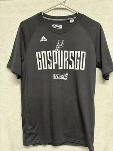 Adidas San Antonio Spurs “Go Spurs Go” NBA Playoffs T-Shirt Men’s Size S Black - Picture 1 of 5