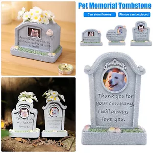 Memorial Monument for Pet Resin Statue Dog Cat Memorial Headstone Pet Grave - Picture 1 of 18