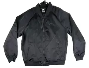 Nike Vintage Windbreaker Jacket Mens Large Black Zip Up Stripe Accent Down Arm - Picture 1 of 11