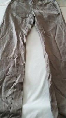 7 For All Mankind Flare Leg GRAY Pants size 30 Polyester Linen Cotton DRY CLEAN - Image 1 of 4