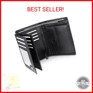 Men's Trifold Nappa Leather Wallet, 15 Card Slots, RFID Protection, Portrait For - Picture 1 of 2