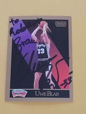 UWE BLAB  Autographed 1990 Skybox NBA card Authentic IP /TTM SPURS Personalized