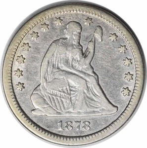 Cuarto Liberty Seated 1878-CC en estado bastante bueno sin certificación #1046 - Imagen 1 de 2
