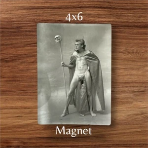 1960s nude model in Devil costume gay man's collection 4x5.5 magnet - Picture 1 of 1