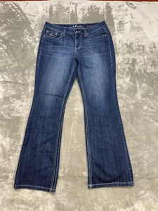 Inc Denim Jeans Womens 12 Regular fit boot leg flap pockets contrast stitching - Picture 1 of 15