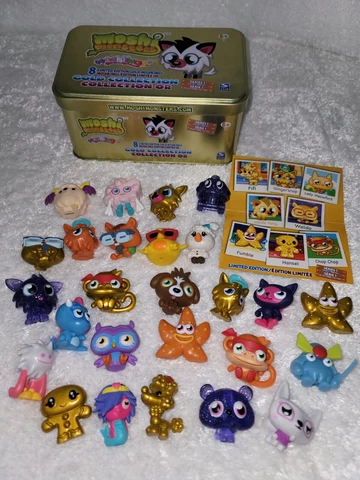 Moshi Monsters Collectible Figures Lot Rare Ultra Gold Tin Booklet Cover