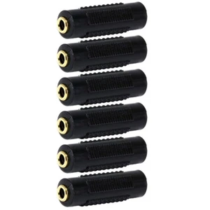 6x 3.5mm 1/8" Female to Female Stereo Audio Aux Coupler Adapter Connector Gold - Picture 1 of 2