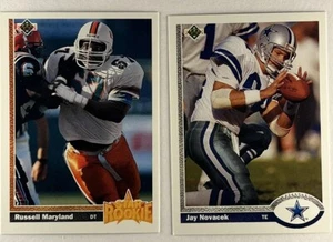 Russell Maryland (RC), Jay Novacek 2 Karten Lot 1991 Upper Deck #109, #5 - Bild 1 von 5