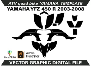 Yamaha YFZ 450 2003-2008 template Vector format AI CDR EPS A2 - Picture 1 of 1