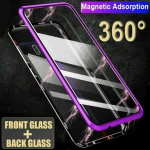 360° Full Protect Metal Magnetic Double Sided Glass Case Cover For SmartPhones - Picture 1 of 24