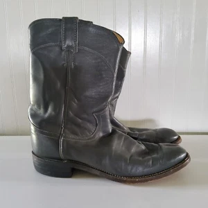 VTG JUSTIN Men's Boots Roper Western Cowboy USA Gray Size 7 D Style 3025 - Picture 1 of 13