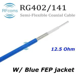 RFcoms 141-12.5 Semi flexible Coaxial Cables MF402 RG402 .141'' 12.5ohm Cable 1M - Foto 1 di 6