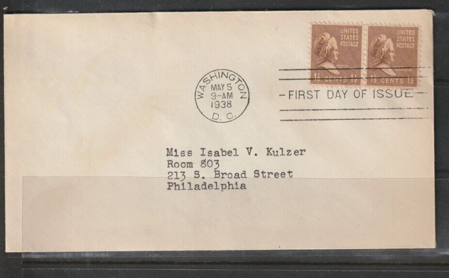 U.S. 1938 Washington 1.5 cent First Day of issue Scott # 805 **See Pic** @ - Image 1 of 1
