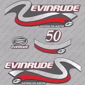 Evinrude 50 Hp Four Stroke outboard engine decals sticker set reproduction 50HP