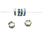 6 Pcs ~ 6Mm ~ Lt Sapphire Blue ~ Silver Rondelles ~ Swarovski Crystal Beads