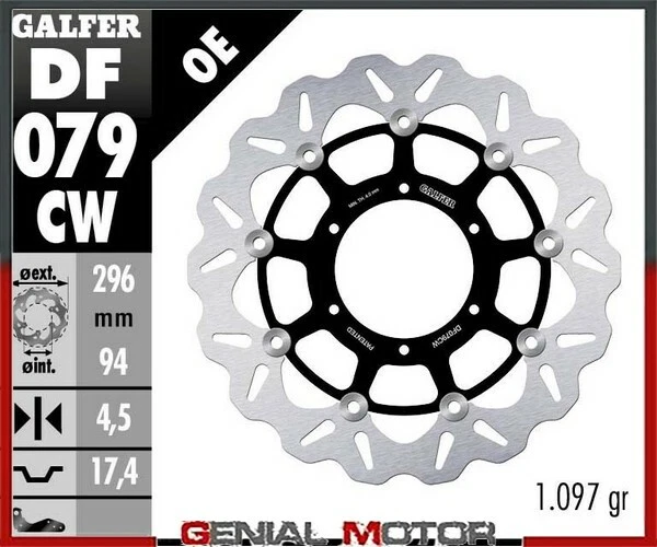 Galfer Front Brake Disc Wave Floating 296X4.5mm Honda Cbr 300 R Abs 2014 - Image 1 of 1