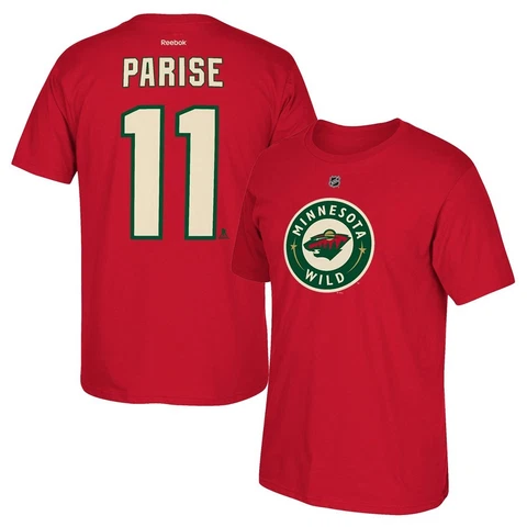 Zach Parise Reebok Minnesota Wild Player Premier N&N Red Jersey T-Shirt Men's Cover