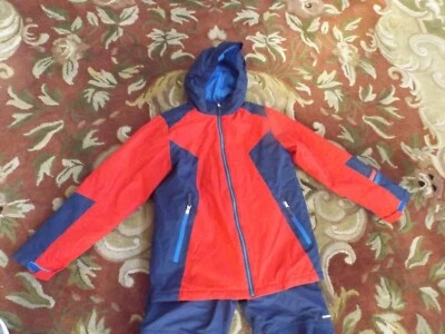 Hooded Lands End Unisex Youth Size large Red/blue Jacket Coat size  L(14-16) - Image 1 of 4